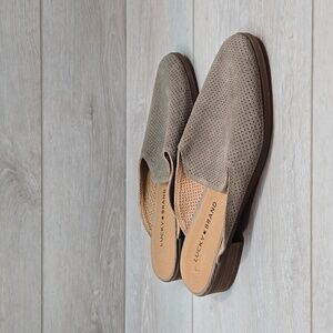 Lucky Brand Women Leather Loafer Slip on mules shoes sz 8.5M